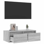vidaXL Meuble TV avec lumières LED sonoma gris 75x35 5x25 cm