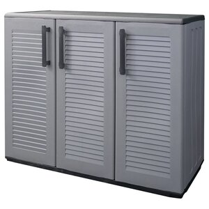 vidaXL Armoire de rangement de jardin Gris et noir 102x37x84 cm PP
