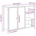 vidaXL Buffet Chêne noir 100 x 33 x 75 cm Bois d'ingénierie