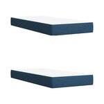vidaXL Sommier à lattes de lit avec matelas Bleu 200x200 cm Tissu
