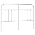 vidaXL Tête de lit métal blanc 135 cm