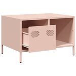 vidaXL Table basse rose 68 5x50x43 5 cm acier laminé à froid