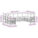 vidaXL Ensemble de canapés d'extérieur 9 pc Gris Naturel et Clair