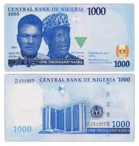 Billet de Collection Nigeria 1000 naira 2024 - Neuf - P49