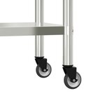vidaXL Table de travail de cuisine avec roues 82 5x55x85 cm inox