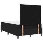 vidaXL Lit à ressorts avec matelas et lumières LED - Noir  120 x 200 cm  Tissu