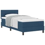 vidaXL Lit à ressorts avec tête de lit Bleu 90 x 190 cm tissu