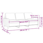 vidaXL Canapé à 3 places Rouge bordeaux 180 cm Velours