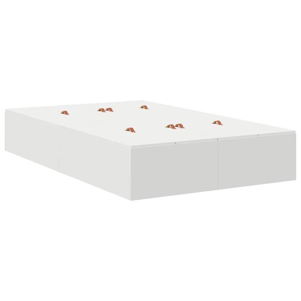 vidaXL Cadre de lit avec stockage Blanc 120 x 200 cm Bois d'ingénierie