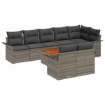vidaXL Ensemble de canapé de jardin avec coussin 9 Pièces Gris polyrotin