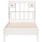vidaXL Lit bibliothèque sans matelas blanc 90x190cm bois de pin massif