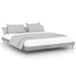 vidaXL Cadre de lit sonoma gris 200x200 cm bois d'ingénierie