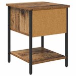 vidaXL Table de chevet avec tiroir 2 Pièces Bois ancien 34 x 35 5 x 45 cm