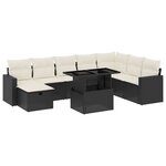vidaXL Salon de jardin 9 Pièces avec coussins noir résine tressée