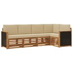 vidaXL Ensemble de canapé d'angle avec coussin 4 Pièces Naturel