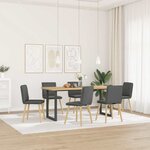 vidaXL Chaises à manger lot de 6 gris foncé tissu