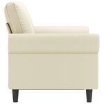 vidaXL Canapé à 2 places Crème 120 cm Similicuir