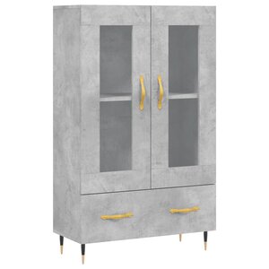 vidaXL Buffet haut gris béton 69 5x31x115 cm bois d'ingénierie