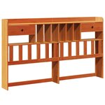 vidaXL Lit bibliothèque sans matelas cire marron 180x200 cm pin massif