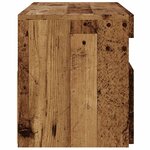 vidaXL Meuble TV avec lumières LED vieux bois bois d'ingénierie