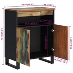 vidaXL Buffet avec 2 portes 60x33x75 cm bois massif de récupération