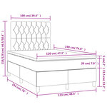 vidaXL Sommier à lattes de lit matelas et LED noir 120x190 cm tissu