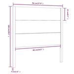 vidaXL Tête de lit Gris 96x4x100 cm Bois massif de pin