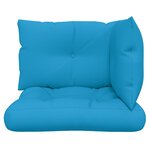 vidaXL Coussins de palette lot de 3 bleu tissu