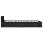 vidaXL Cadre de lit avec tiroirs noir 90x200 cm bois d'ingénierie