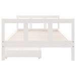 vidaXL Cadre de lit enfant tiroirs blanc 90x200 cm bois de pin massif