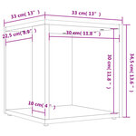 vidaXL Table d'appoint Gris béton 33x33x34 5 cm Bois d'ingénierie
