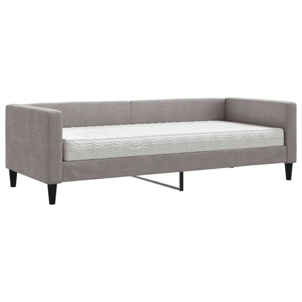 vidaXL Lit de jour avec matelas taupe 80x200 cm tissu