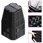 vidaXL Composteur de jardin Noir 93 3x93 3x146 cm 1000 L