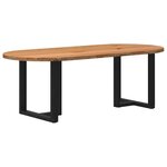 vidaXL Table à manger 220x100x74 cm bois de chêne massif ovale