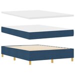 vidaXL Lit à ressorts avec matelas Bleu 140 x 200 cm tissu