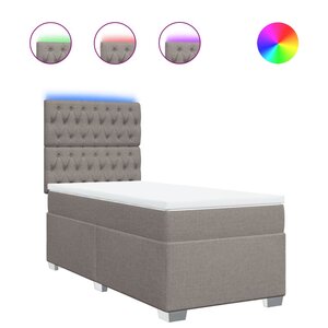 vidaXL Sommier à lattes de lit avec matelas Taupe 90x200 cm Tissu
