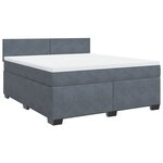vidaXL Sommier à lattes de lit et matelas Gris foncé 180x200cm Velours
