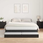 vidaXL Cadre de lit de rangement Chêne noir 200x200 cm