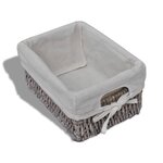 vidaXL Étagère de rangement Bois Marron 4 paniers en tissage