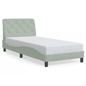 vidaXL Cadre de lit sans matelas gris clair 90x190 cm velours