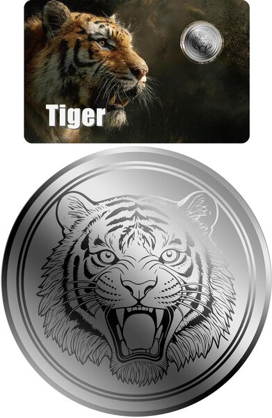 Pièce de monnaie en Platine 25 Dollars g 0.062 (1/500 oz) Millésime 2026 TIGER 1/500 (PRÉCOMMANDE)