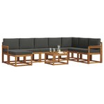 vidaXL Ensemble de canapés d'extérieur 9 pc Naturel et Anthracite