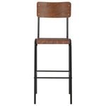 vidaXL Mobilier de bar 3 Pièces Acier Marron Noir