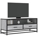 vidaXL Meuble TV sonoma gris 100x34 5x40 cm bois d'ingénierie et métal