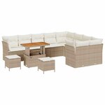 vidaXL Ensemble de canapé de jardin avec coussin 12 Pièces beige et crème