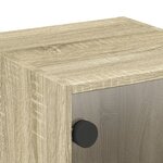 vidaXL Tables de chevet et portes vitrées 2Pièces chêne sonoma 35x37x35cm