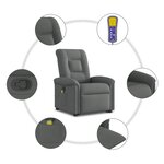 vidaXL Fauteuil de massage inclinable Gris foncé Tissu