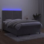 vidaXL Sommier à lattes de lit matelas et LED Gris clair 140x200 cm