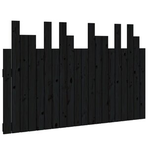 vidaXL Tête de lit murale Noir 127 5x3x80 cm Bois massif de pin