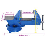 vidaXL Étau d'établi bleu 150 mm fonte
